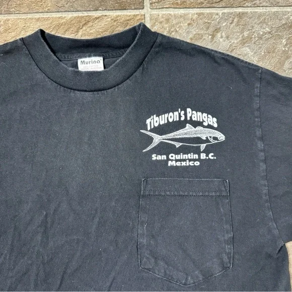 Vintage Tiburon’s Pangas Shirt Pocket Tee Size Large - Picture 2 of 8